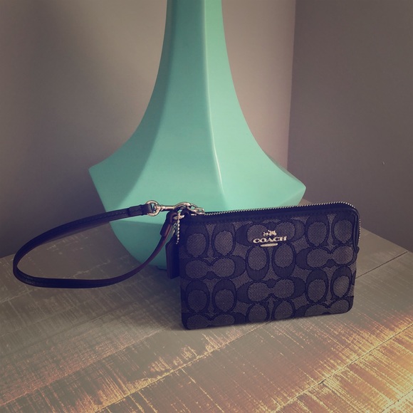 Coach Handbags - Authentic Coach Fabric Logo Wristlet